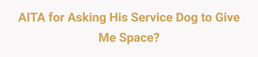 AITA for asking his Service Dog to give me space.?