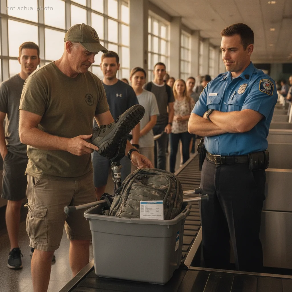 This Veteran Complied With a Smug TSA Agent's Orders by Putting His Entire Leg in the Security Bin