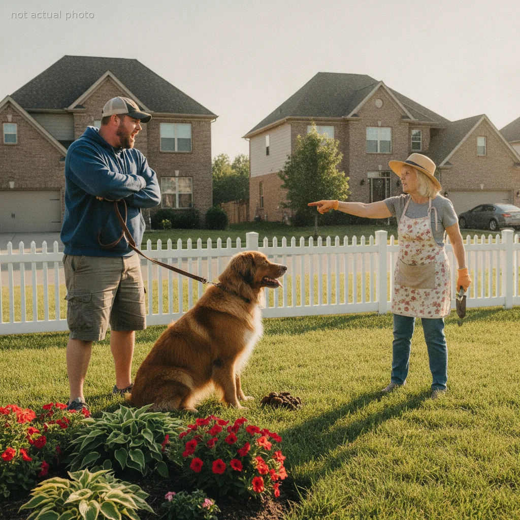 Dog Owner Refuses to Pick Up His Pet's Mess After a Tense Confrontation With a Neighbor