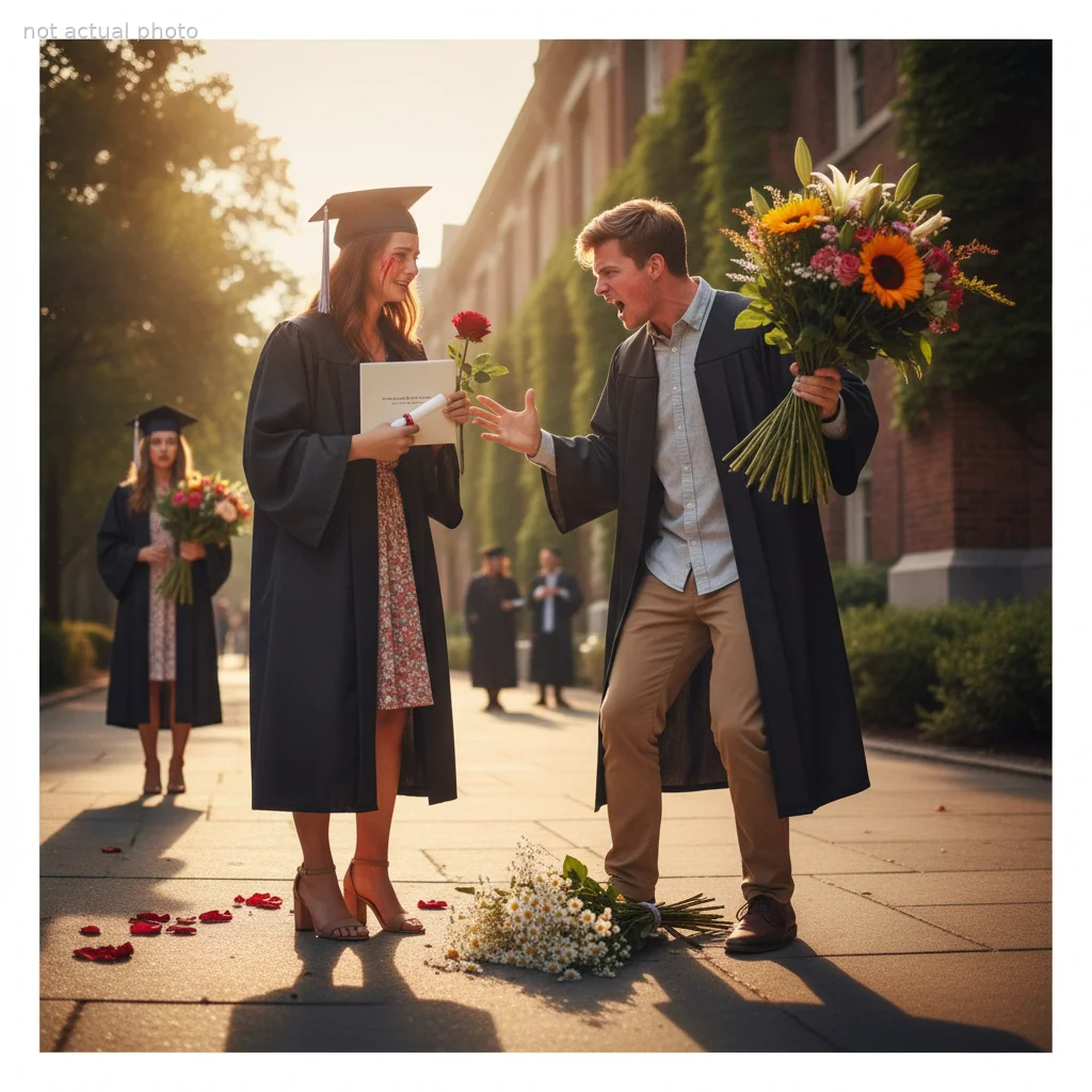 Boyfriend Ruined Her Graduation Day After Launching a Furious Fight Over Flowers