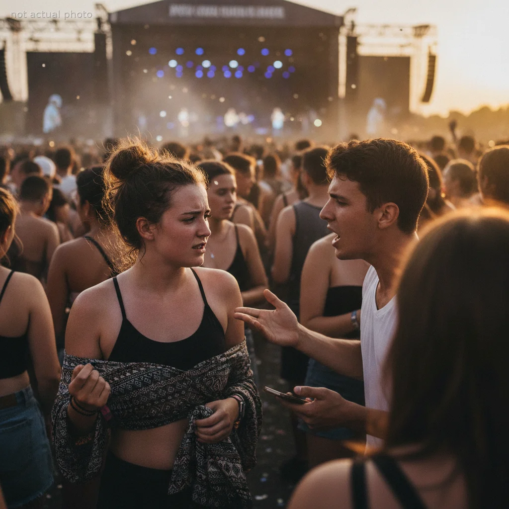 Woman Overheats at Music Festival and Takes Off Her Shirt, Leading Boyfriend to Accuse Her of Cheating