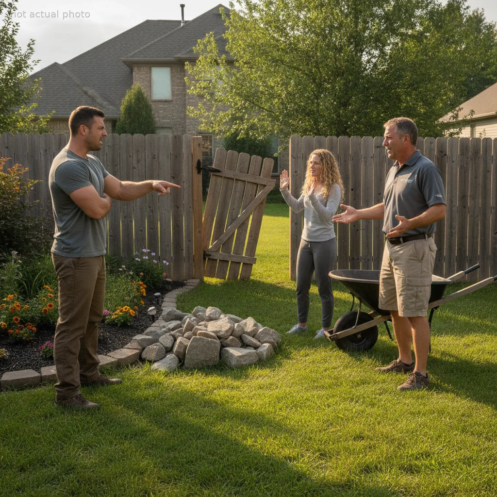 This Landscaper Trespassed in a Woman's Backyard Over Loose Rocks, and Now Her Boyfriend is Furious