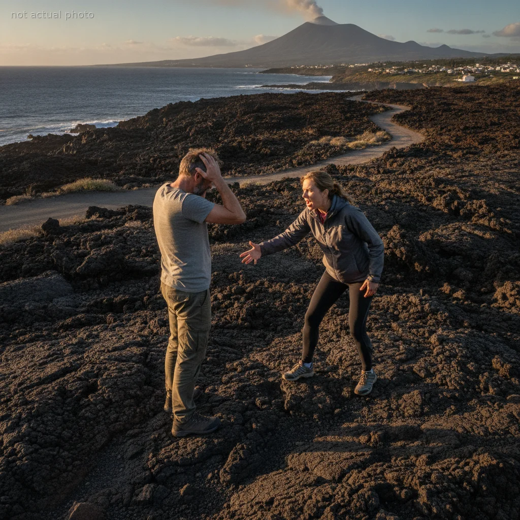 Wife Accuses Husband of Trespassing on Volcanic Rocks, Demands Apology for "Disrespectful" Disagreement