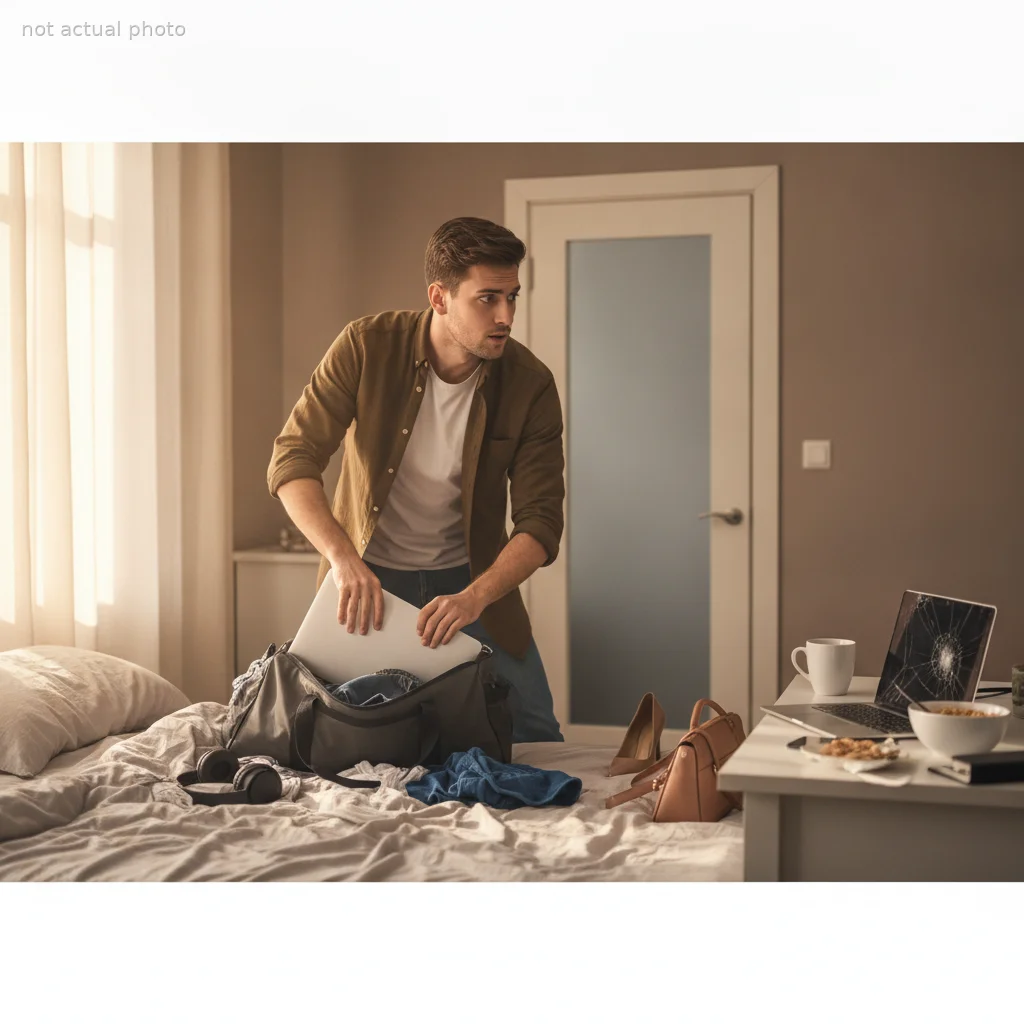 He Took His Girlfriend's Laptop While She Was in the Bathroom, Got Kicked Out, and Packed It in His Bags Anyway