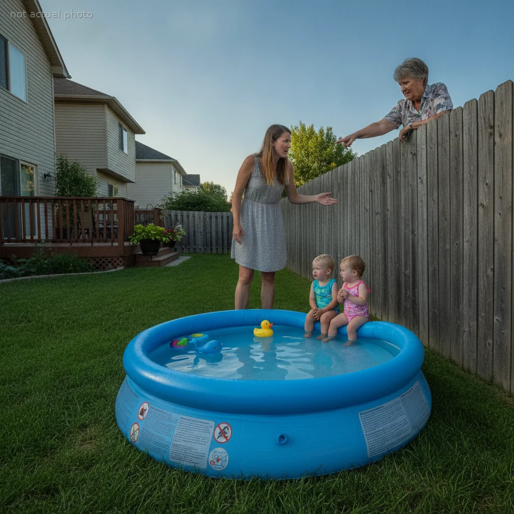 Entitled Neighbor Demands Family Hide Their Kids' Backyard Splash Pool Because It Ruins Her View