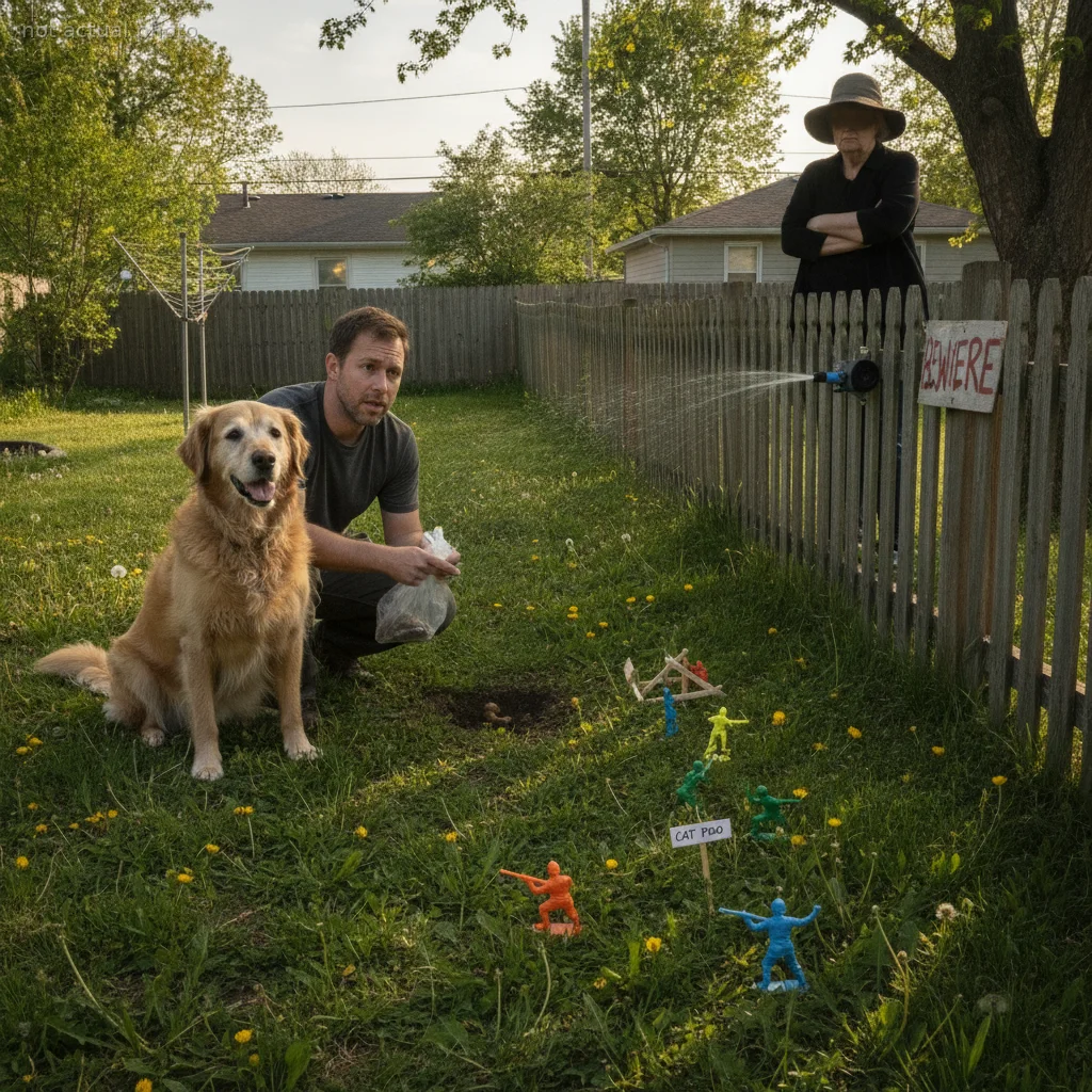 His Neighbor Accused This Senior Dog of Ruining the Yard, and Things Escalated to Backyard Warfare