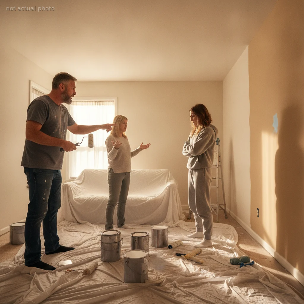 Frustrated Father Paints His Own Living Room After Daughter's Year-Long Delay, Sparking an Intense Family Feud