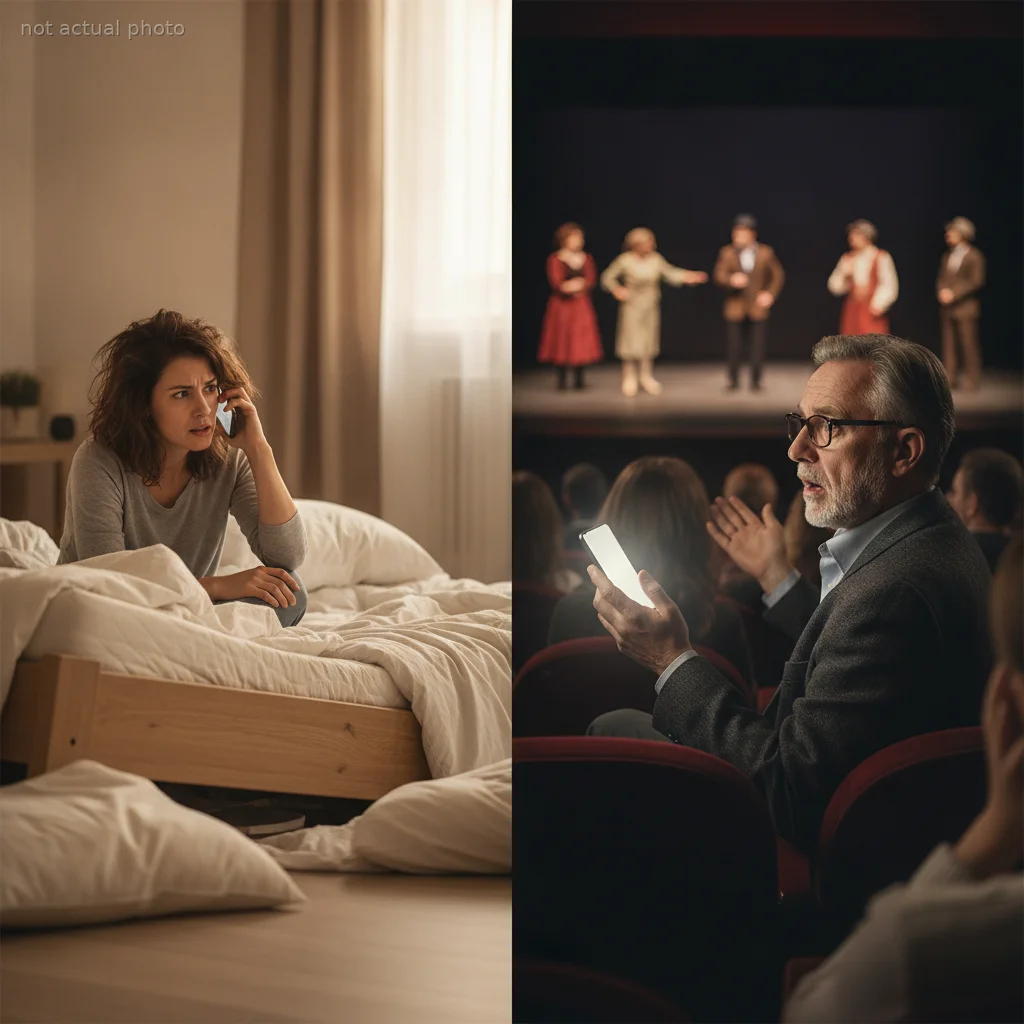 Woman Calls Her Dad Mid-Play After Her Bed Collapses, Blames Him When His Phone Rings in the Theater