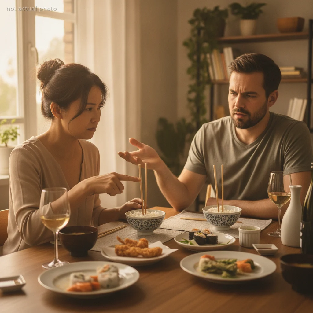 Woman Asks Boyfriend to Respect Her Chopstick Etiquette, Escalating a Dinner Argument into Couples Therapy Drama