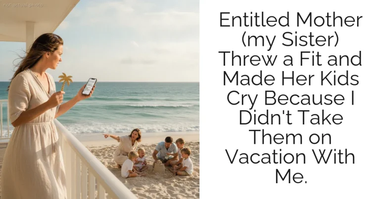 Entitled Mother (my Sister) Threw a Fit and Made Her Kids Cry Because I Didn't Take Them on Vacation With Me.