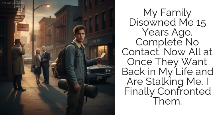My Family Disowned Me 15 Years Ago.  Complete No Contact.  Now All at Once They Want Back in My Life and Are Stalking Me.  I Finally Confronted Them.