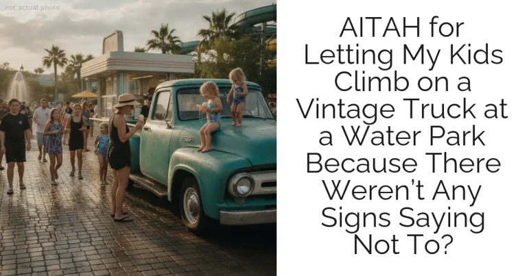 AITAH for Letting My Kids Climb on a Vintage Truck at a Water Park Because There Weren’t Any Signs Saying Not To?