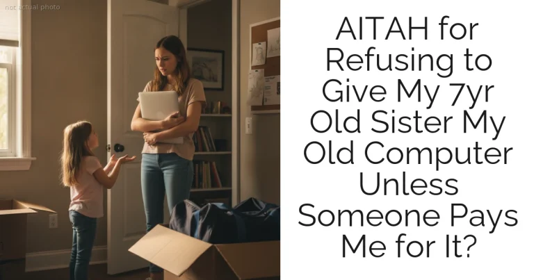 AITAH for Refusing to Give My 7yr Old Sister My Old Computer Unless Someone Pays Me for It?