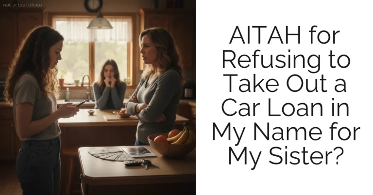 AITAH for Refusing to Take Out a Car Loan in My Name for My Sister?