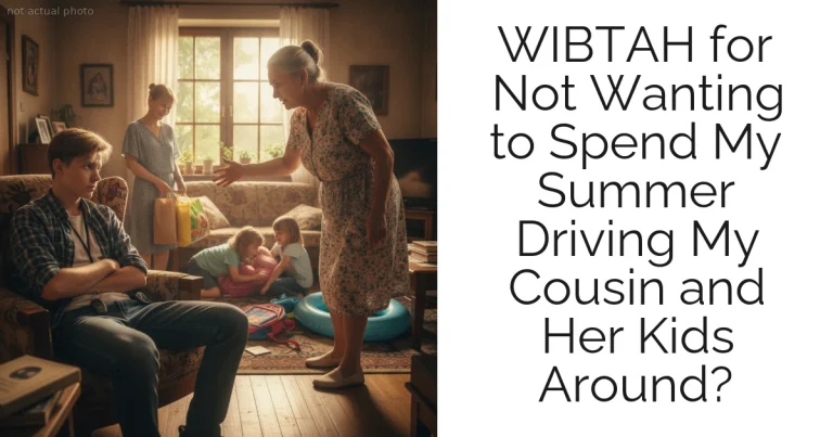 WIBTAH for Not Wanting to Spend My Summer Driving My Cousin and Her Kids Around?