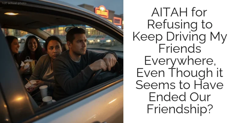 AITAH for Refusing to Keep Driving My Friends Everywhere, Even Though it Seems to Have Ended Our Friendship?