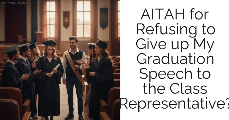 AITAH for Refusing to Give up My Graduation Speech to the Class Representative?