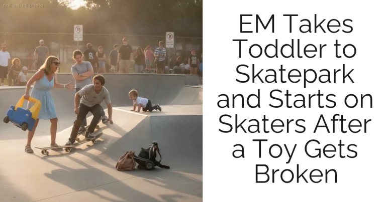 EM Takes Toddler to Skatepark and Starts on Skaters After a Toy Gets Broken