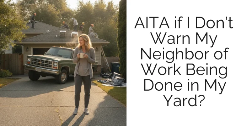 AITA if I Don’t Warn My Neighbor of Work Being Done in My Yard?