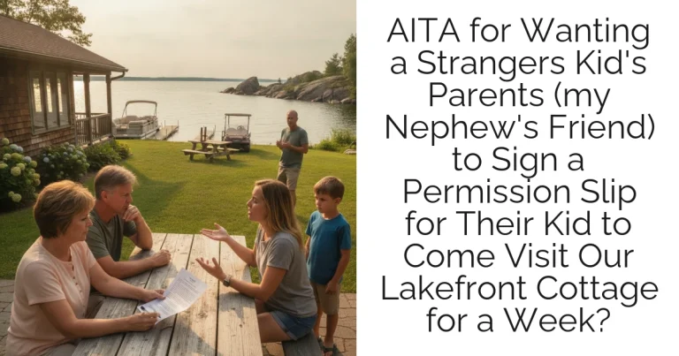 AITA for Wanting a Strangers Kid's Parents (my Nephew's Friend) to Sign a Permission Slip for Their Kid to Come Visit Our Lakefront Cottage for a Week?