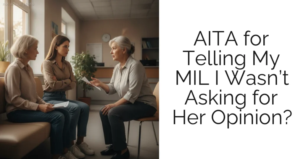 AITA for Telling My MIL I Wasn’t Asking for Her Opinion?