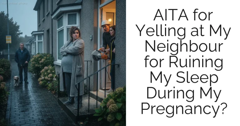 AITA for Yelling at My Neighbour for Ruining My Sleep During My Pregnancy?