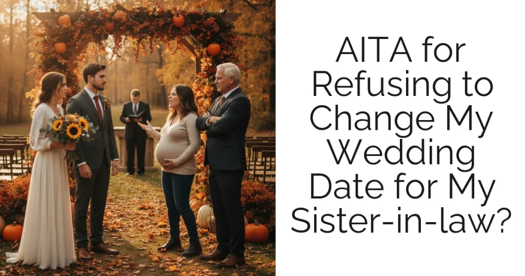 AITA for Refusing to Change My Wedding Date for My Sister-in-law?