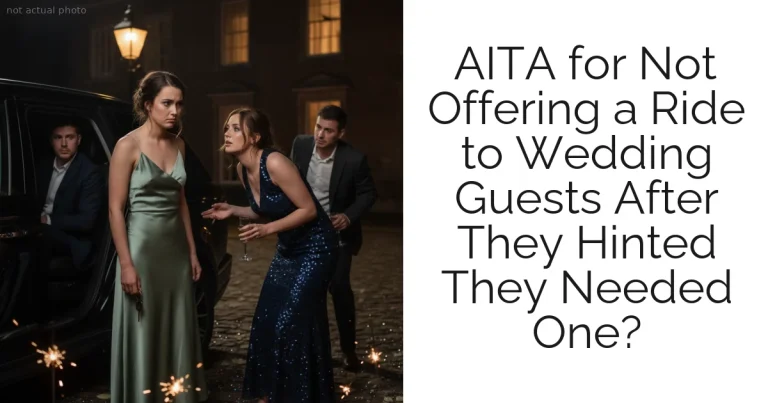 AITA for Not Offering a Ride to Wedding Guests After They Hinted They Needed One?