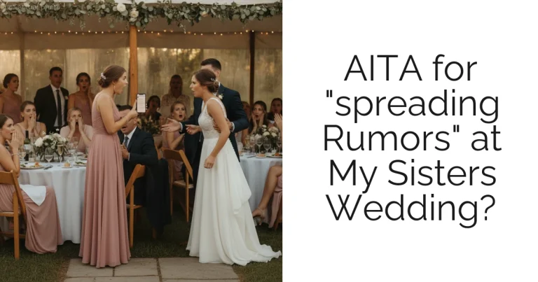 AITA for "spreading Rumors" at My Sisters Wedding?