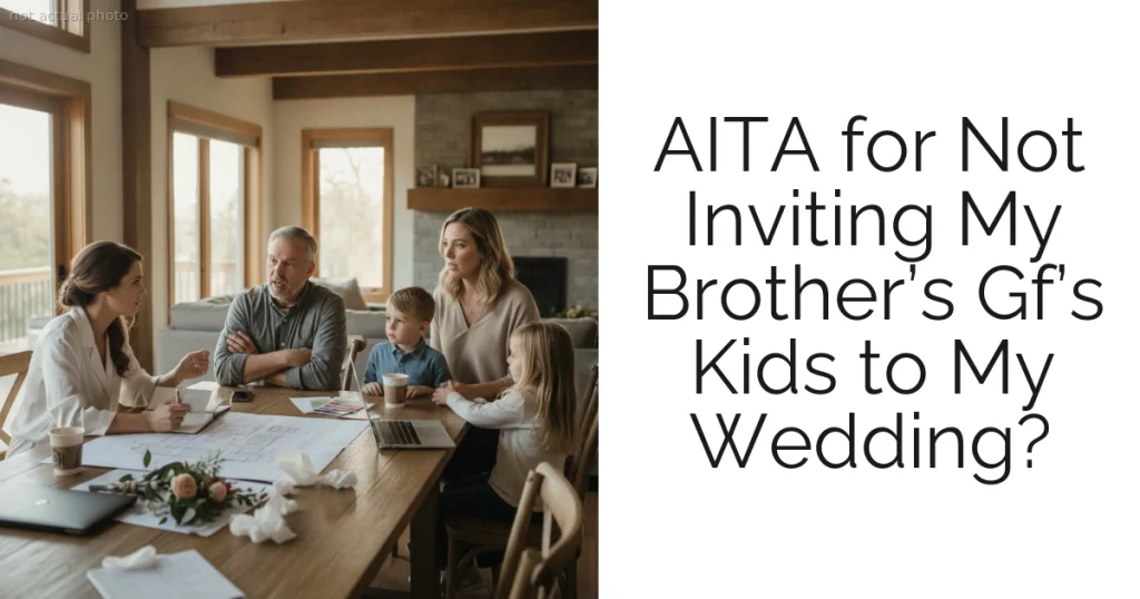 AITA for Not Inviting My Brother’s Gf’s Kids to My Wedding?