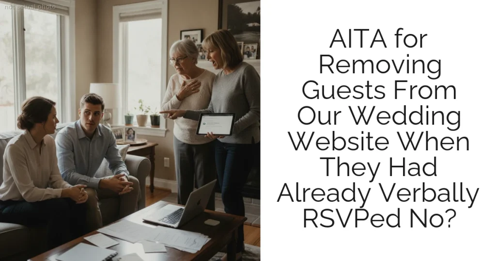 AITA for Removing Guests From Our Wedding Website When They Had Already Verbally RSVPed No?