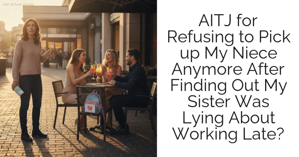AITJ for Refusing to Pick up My Niece Anymore After Finding Out My Sister Was Lying About Working Late?