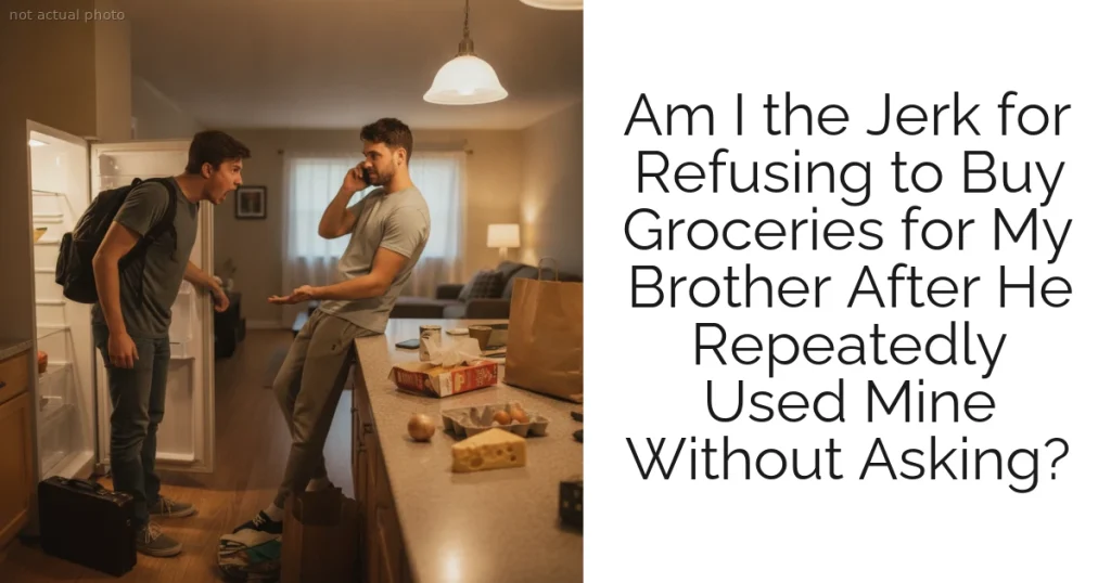 Am I the Jerk for Refusing to Buy Groceries for My Brother After He Repeatedly Used Mine Without Asking?
