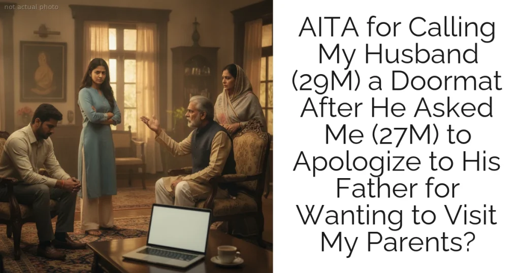 AITA for Calling My Husband (29M) a Doormat After He Asked Me (27M) to Apologize to His Father for Wanting to Visit My Parents?