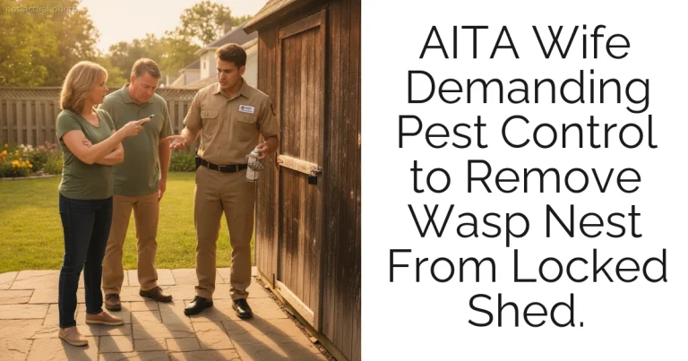 AITA Wife Demanding Pest Control to Remove Wasp Nest From Locked Shed.