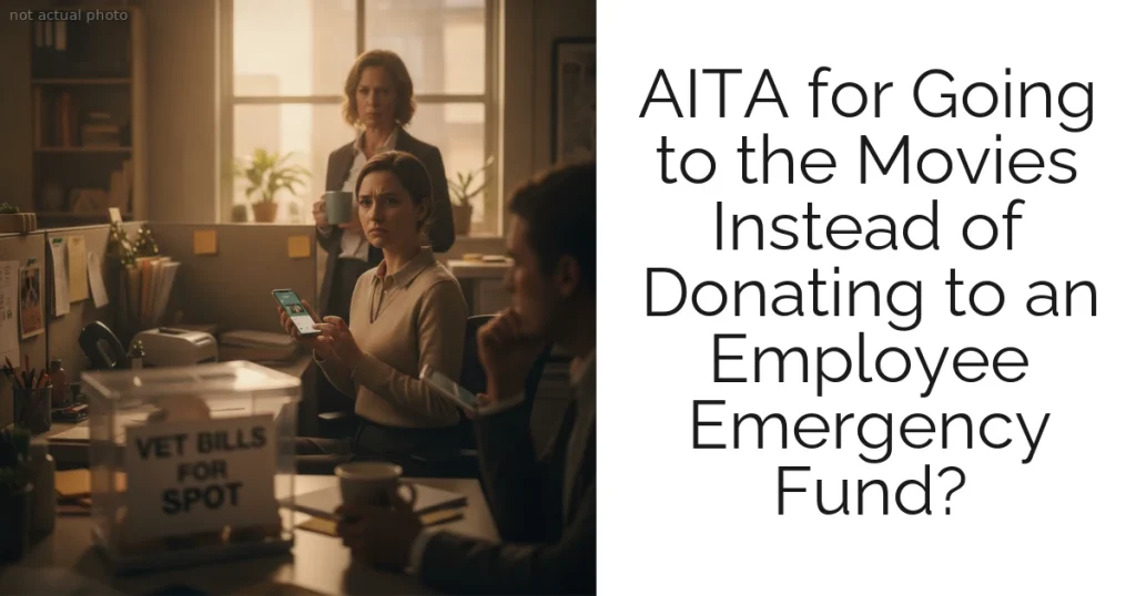 AITA for Going to the Movies Instead of Donating to an Employee Emergency Fund?