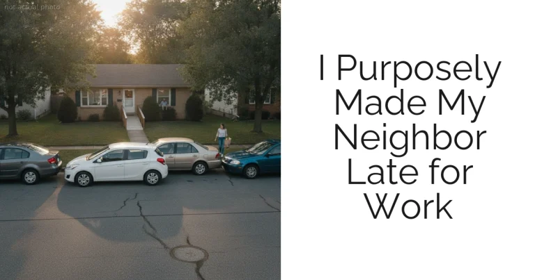 I Purposely Made My Neighbor Late for Work