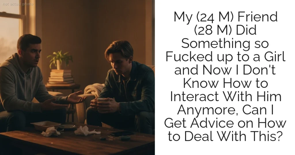 My (24 M) Friend (28 M) Did Something so Fucked up to a Girl and Now I Don't Know How to Interact With Him Anymore, Can I Get Advice on How to Deal With This?