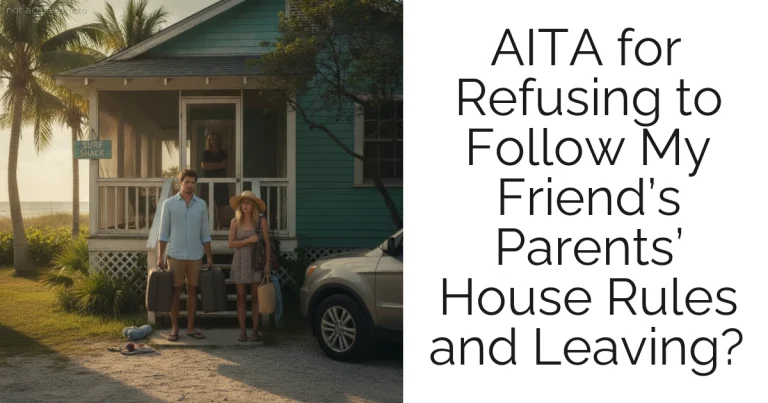 AITA for Refusing to Follow My Friend’s Parents’ House Rules and Leaving?