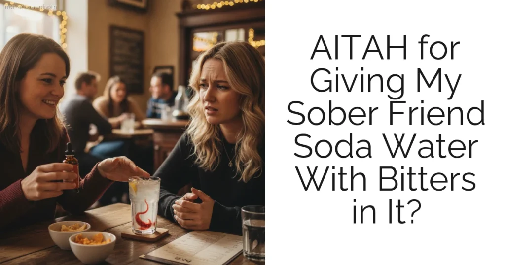 AITAH for Giving My Sober Friend Soda Water With Bitters in It?