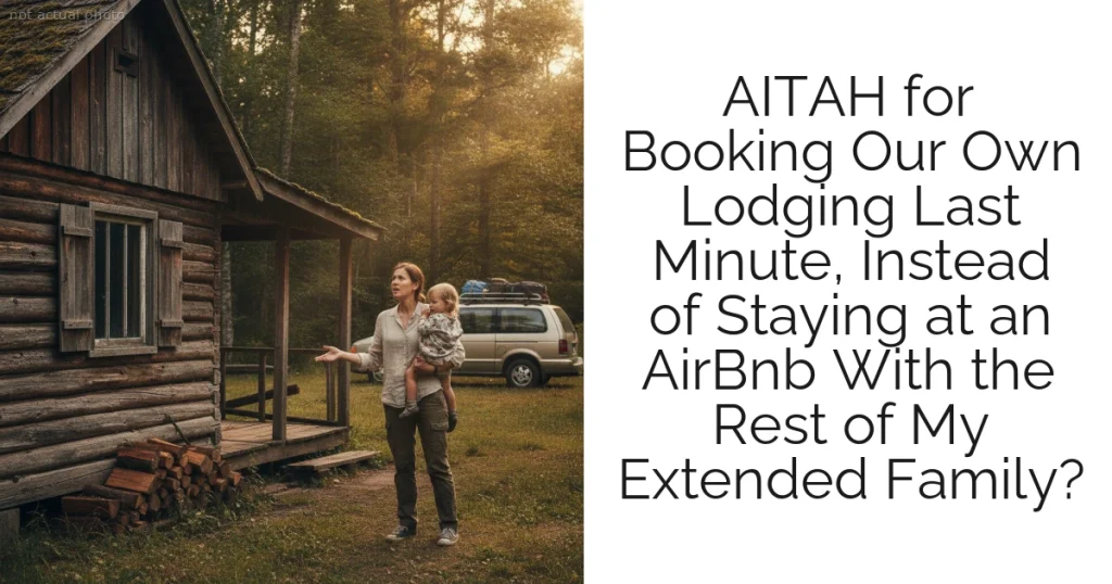 AITAH for Booking Our Own Lodging Last Minute, Instead of Staying at an AirBnb With the Rest of My Extended Family?