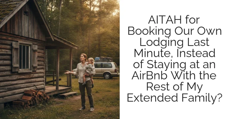 AITAH for Booking Our Own Lodging Last Minute, Instead of Staying at an AirBnb With the Rest of My Extended Family?