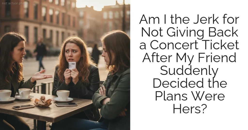 Am I the Jerk for Not Giving Back a Concert Ticket After My Friend Suddenly Decided the Plans Were Hers?
