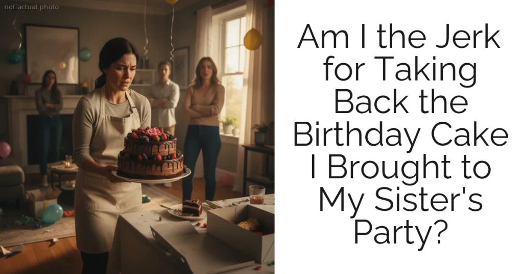 Am I the Jerk for Taking Back the Birthday Cake I Brought to My Sister's Party?
