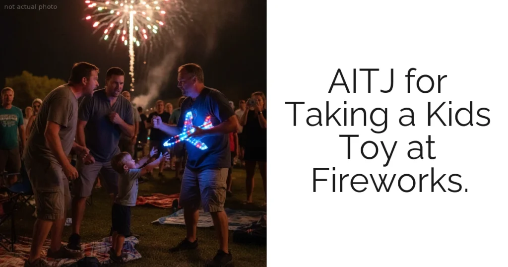 AITJ for Taking a Kids Toy at Fireworks.