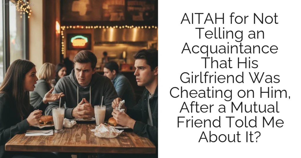 AITAH for Not Telling an Acquaintance That His Girlfriend Was Cheating on Him, After a Mutual Friend Told Me About It?