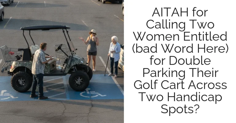 AITAH for Calling Two Women Entitled (bad Word Here) for Double Parking Their Golf Cart Across Two Handicap Spots?