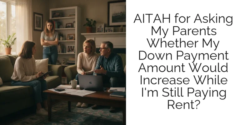 AITAH for Asking My Parents Whether My Down Payment Amount Would Increase While I'm Still Paying Rent?