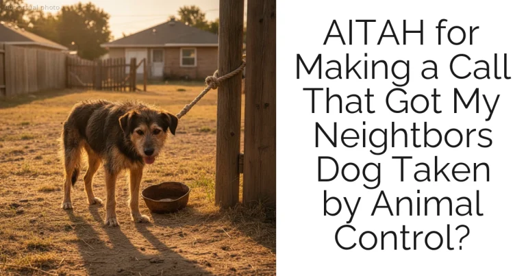 AITAH for Making a Call That Got My Neightbors Dog Taken by Animal Control?