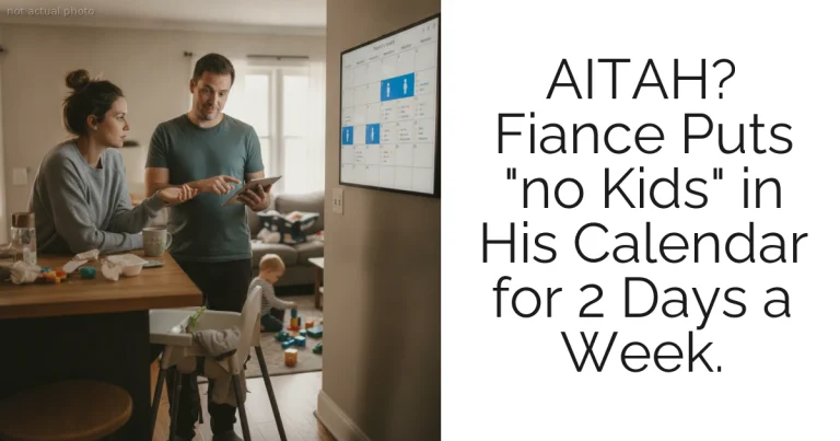 AITAH? Fiance Puts "no Kids" in His Calendar for 2 Days a Week.